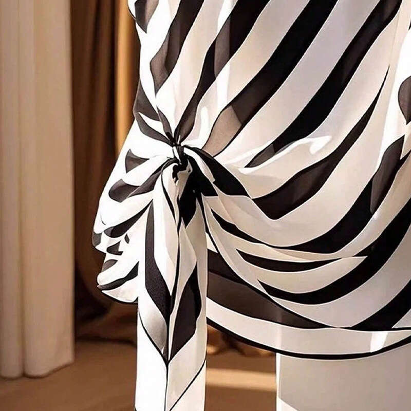 Cross-Border Amazon Foreign Trade Wish Women's Clothing 2025 Summer European and American Vacation Style Twill Shirt Tie Short Sleeve Top