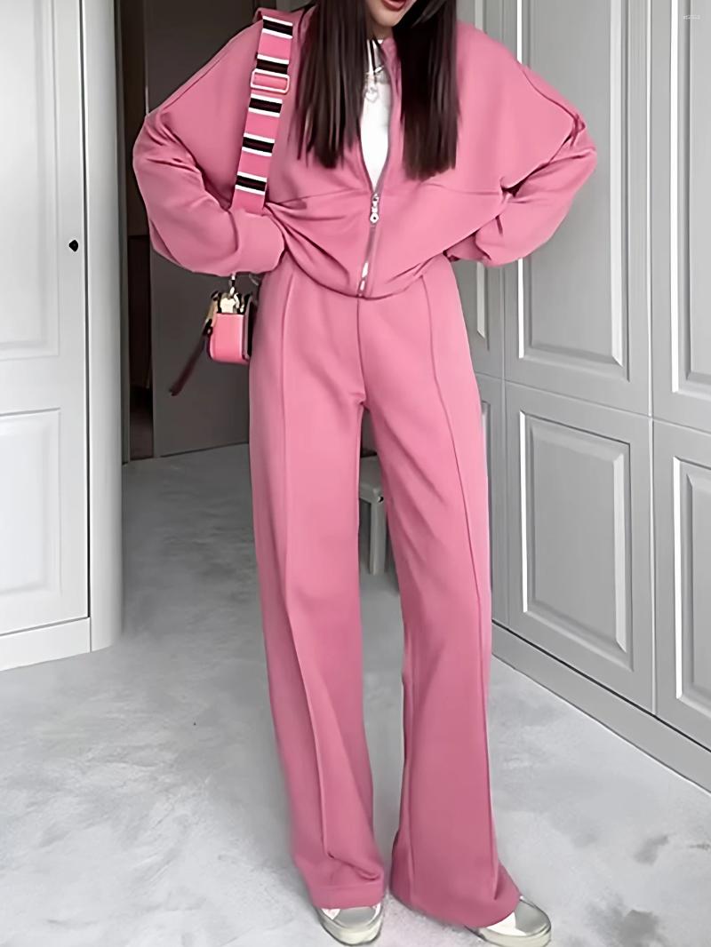Women's Two Piece Pants Casual Fit Suit Trousers Set No Decoration Fashionable Long Outfit Suitable For Various Occasions