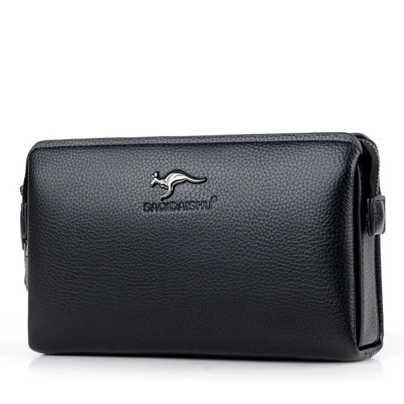 New Men Clutch Bag Leather Long Purse Password Money Bag Business wristlet Phone Wallet Male Casual Handy Bags R251110
