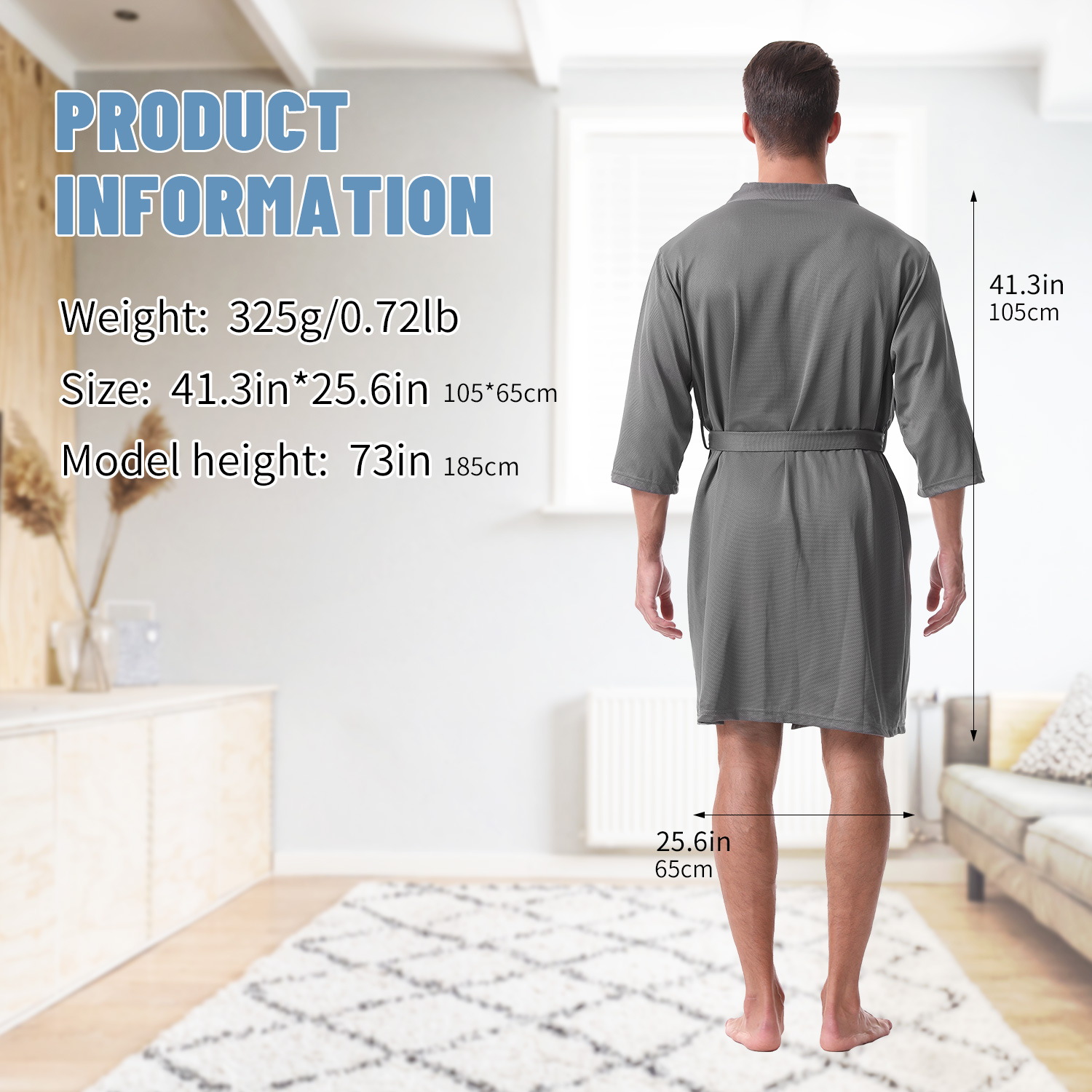 Hitorubo Luxury Soft-Silk Cooling Bathrobe for Comfort & Style