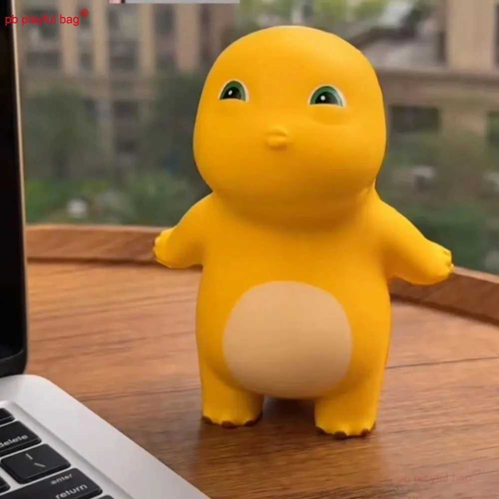 New Arrival Dinosaur character calf milk dragon decompression toy squeeze toy cartoon doll milk dragon squeeze toy yellow slow rebound T250410