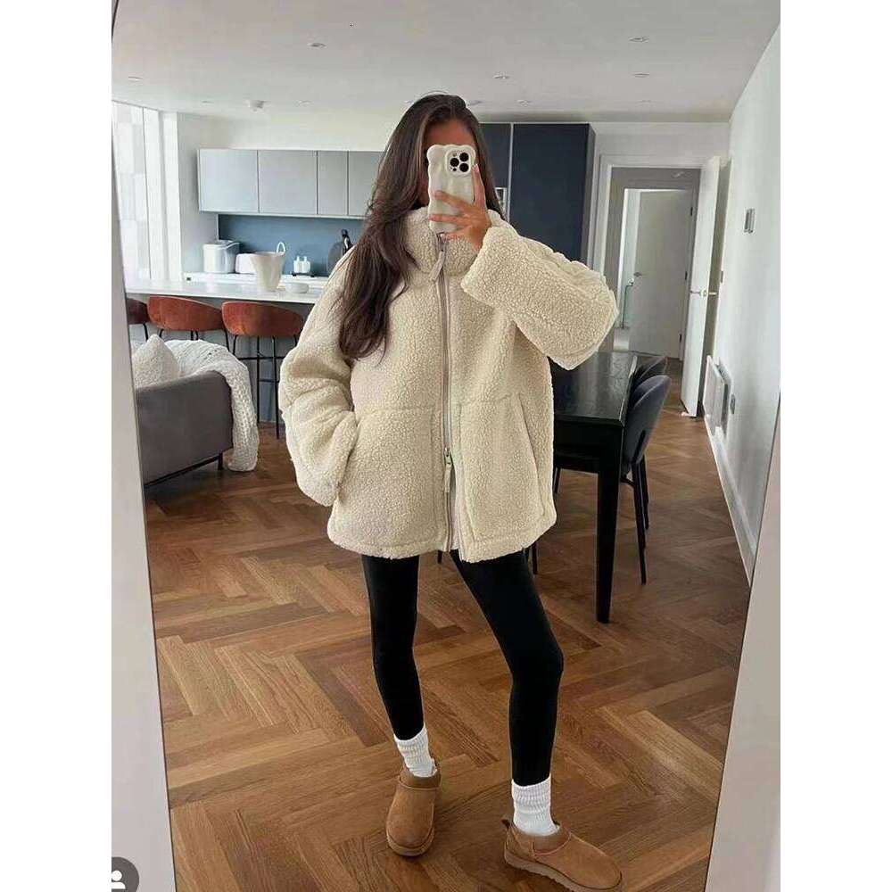 SIYANG Women Autumn Fashion Loose Teddy Coat Female Pockets Zipper Warm Faux Lamb Jacket Ladies Casual Outerwear