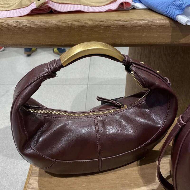 Small Vintage Half Moon Bags For Women Luxury Designer Handbags Purses 2025 New In PU Splicing Design Sequined Underarm Shoulder