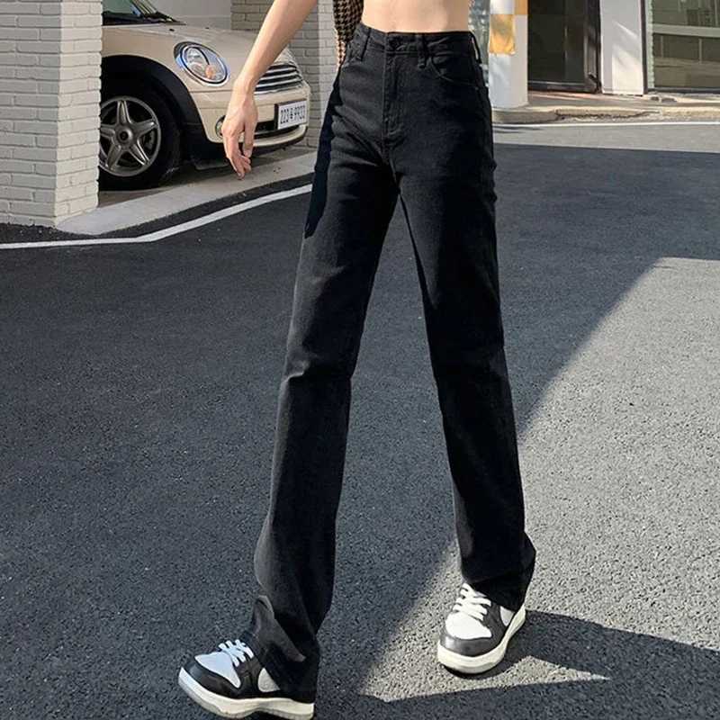 Woman Korean High Waist Streetwear Straight Leg Jeans Girls Y2k Clothes Pants Female Fashion Black Baggy Harajuku Denim Trousers C251110