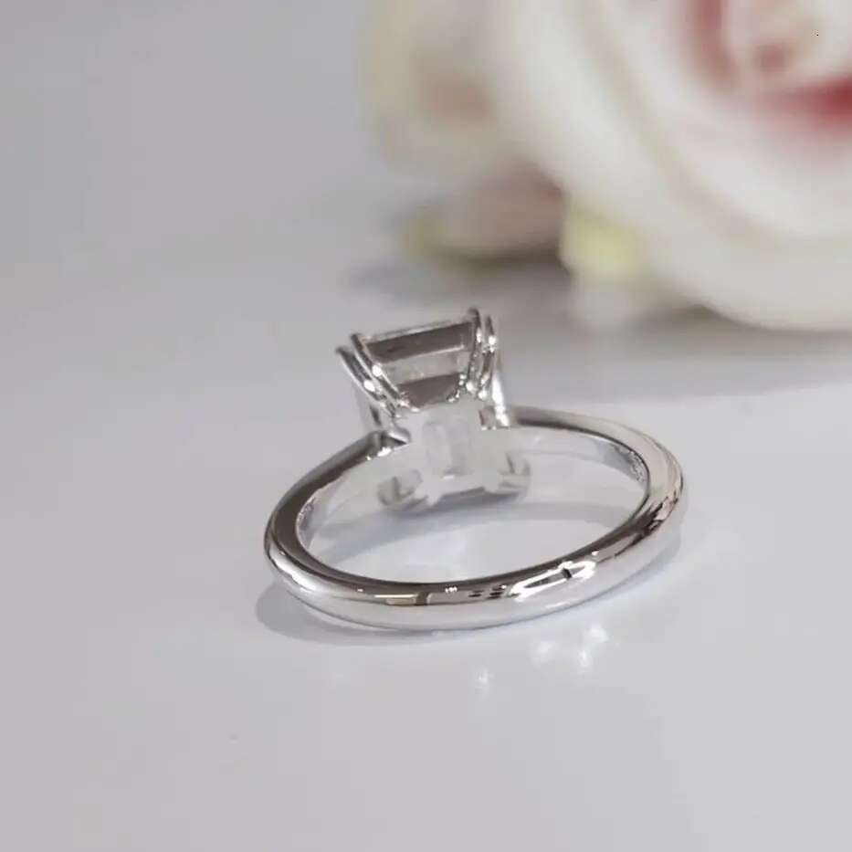 5Ct Emerald Diamond Engagement Ring CVD Lab Grown Diamond E VVS2 IGI CERTIFIED 14k White Gold Wedding Ring For Woman