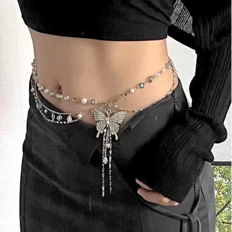 Rantic Crysta waist chain used for warm pearl tassel metal strap Fem womens body chain dress decorative waistband X250410