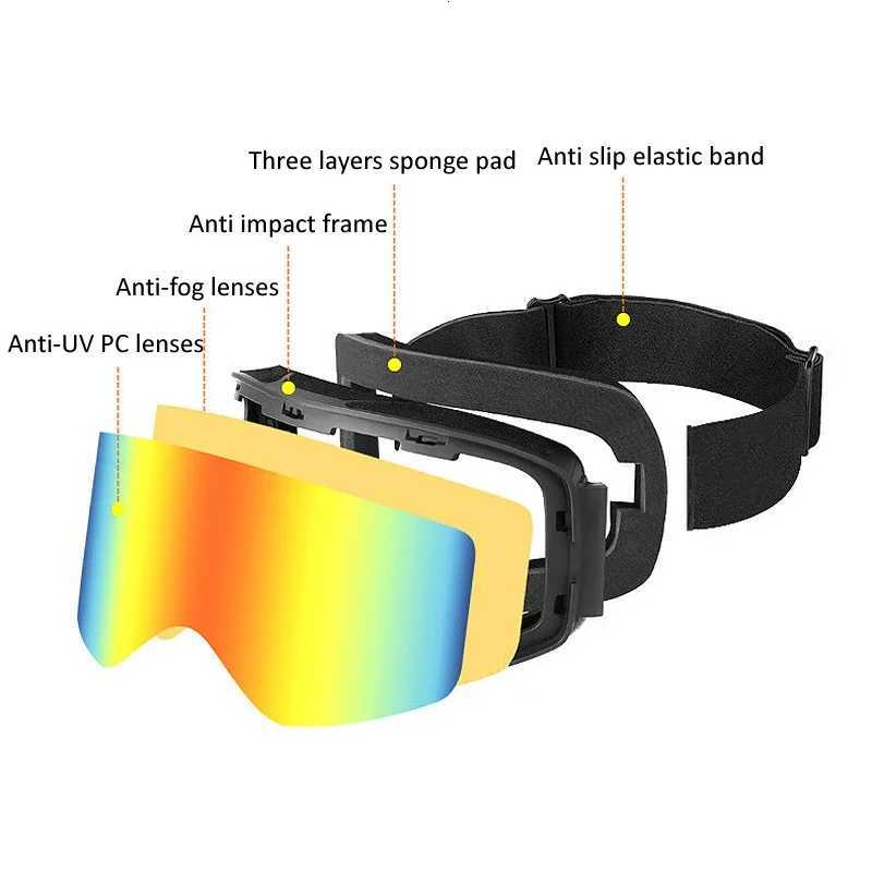 Ski GoggLEs UV400 PROtection Anti Fog InterchangeabLE LEns Skiing Glasses Snowboard Snow GoggLEs for Men Women K251110