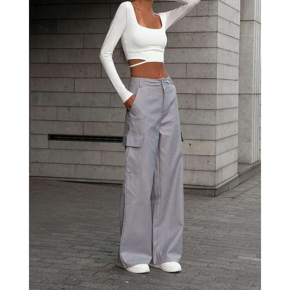 2024 autumn winter new European and American commuting high waisted work casual versatile pants for women
