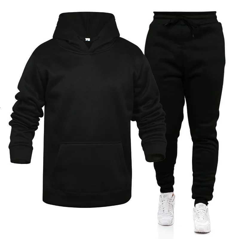 men Sportswear pure color sport Suit man/woman HoodiesPants fitness Clothing Spring Autumn 2 pieces Sets casual Male Tracksuits W251110