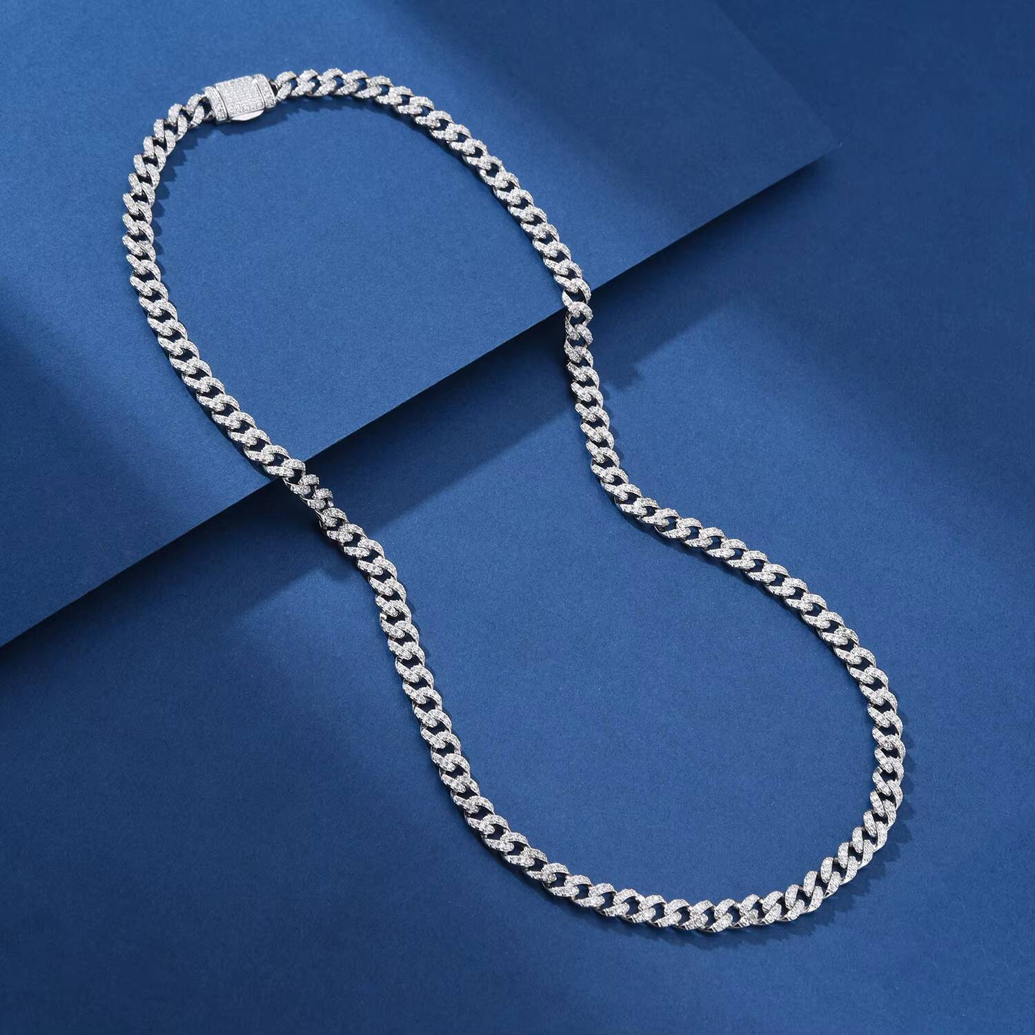 Supplier Selected 925 Sterling Silver Hip Hop Necklace Moissanite Cuban Link Chain Miami Style Rapper Jewelry for Women Men Gift