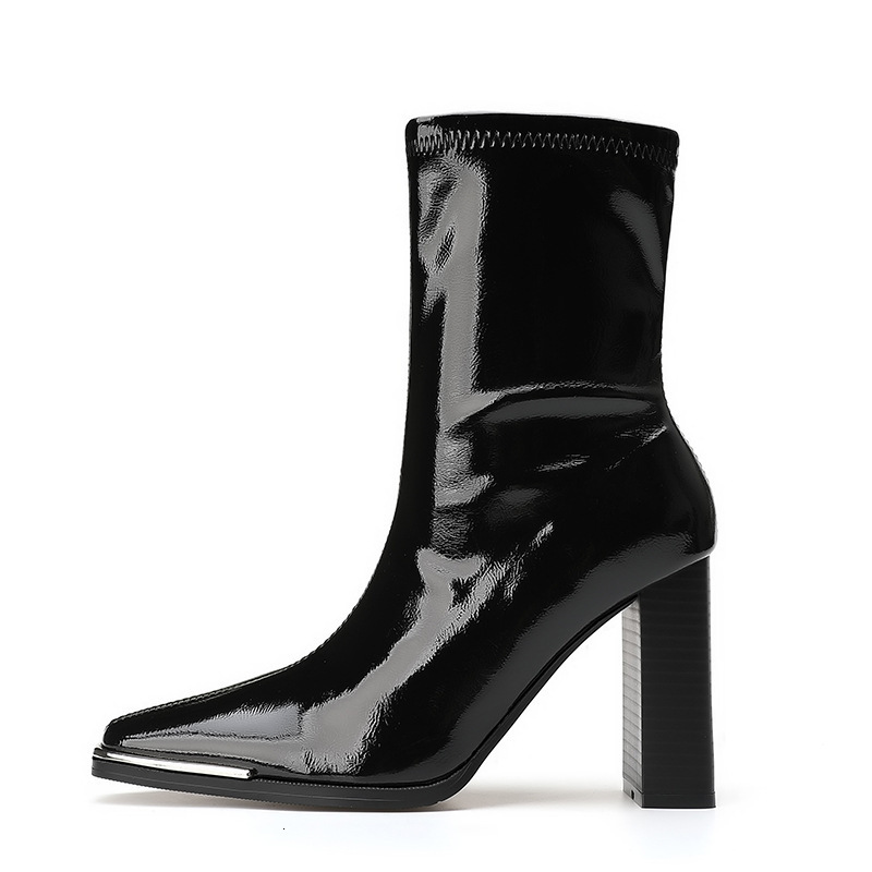 New style long boots with thick heels, square toes, long legs, high heels, motorcycle long legs, sexy winter women's boots, designer shoes, snow 