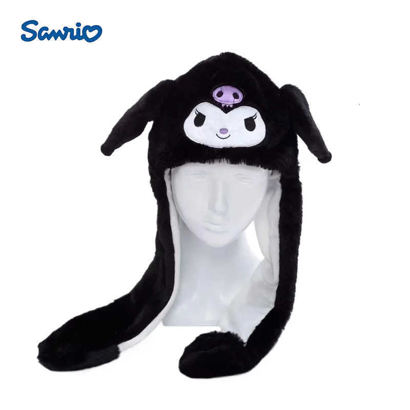 Sanrio Winter Warm Soft Plush Hat Kawaii Kuromi Ear Moving Hat Cute Anime Winter Toy Kids Girl Gifts H251110