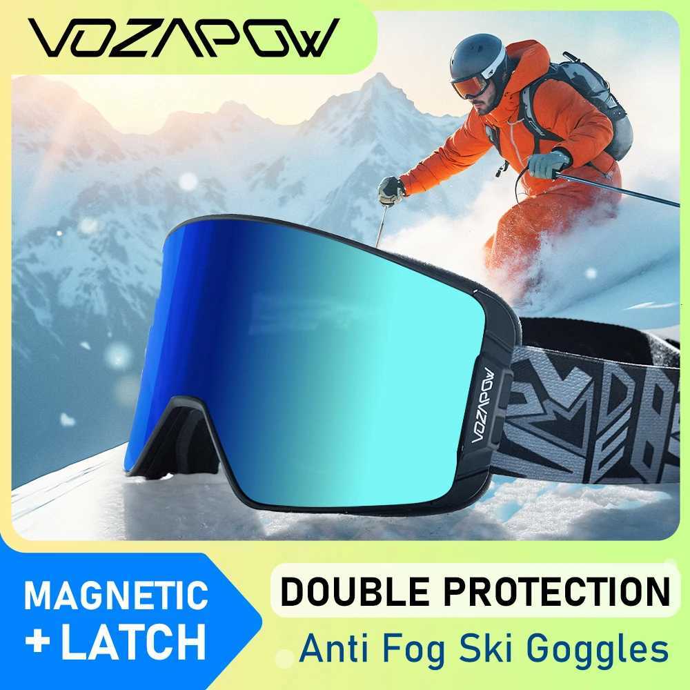 Vozapow Ski Goggles Magnetic Double Layer Anti Fog Professional Skiing Mask Men Women Super View Snowboard UV400 Snow Sunglasses K251110
