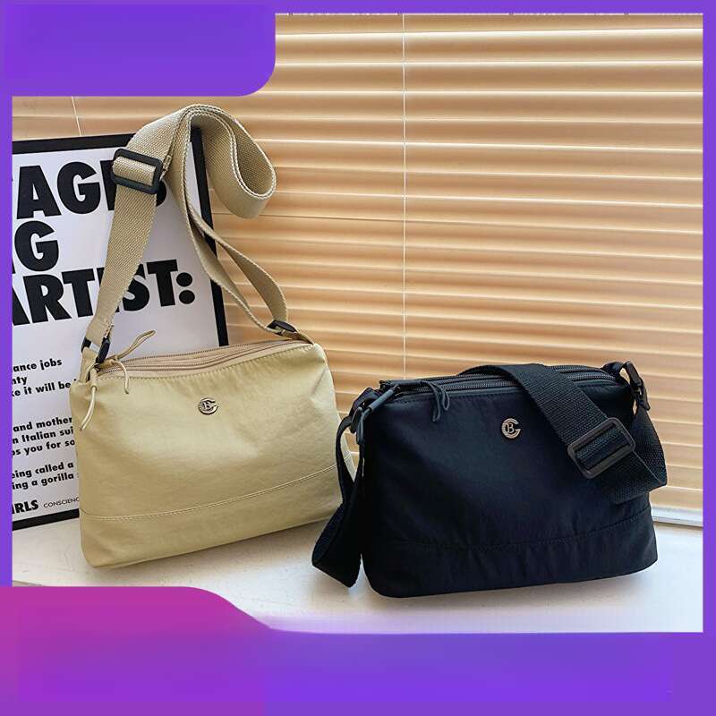 Multi layer and shopping shoulder lightweight waterproof nylon cloth casual crossbody bag, 2025 temperament versatile new trendy clothing ins