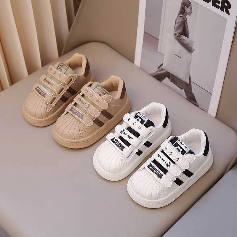 Childrens Sneakers 0-6 Years Old White Leather Breathable Boys Girls Casual Shoes Four Seasons Soft Non-slip Kids Walking ShoesT251110