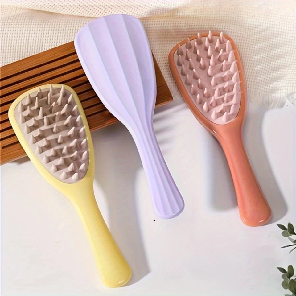 3pcs Silicone Air Cushion Comb Set Unscented Scalp Meridian Massage Brushes for Men and Women - Long Handle Shower Brush for We 251107