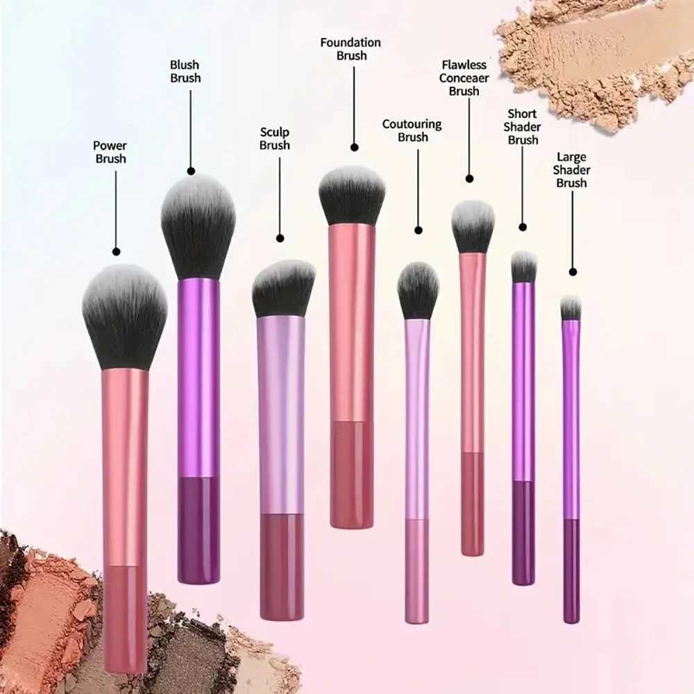 Makeup Brush Kit Soft 8pcs Synthetic Hair Make Up Brushes Foundation Blush Eyeshadow Cosmetic Makeup Tools L251110