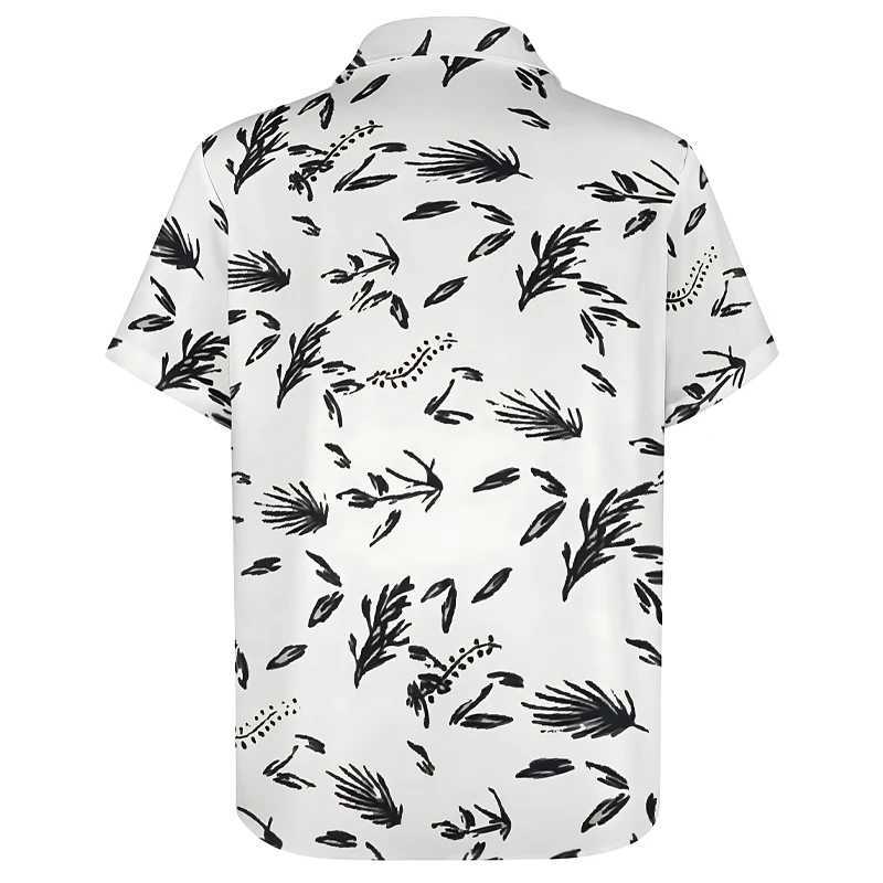 Mens short sleeved Hawaiian street printed polyester breathable lightweight summer clothing mens clothing X250410