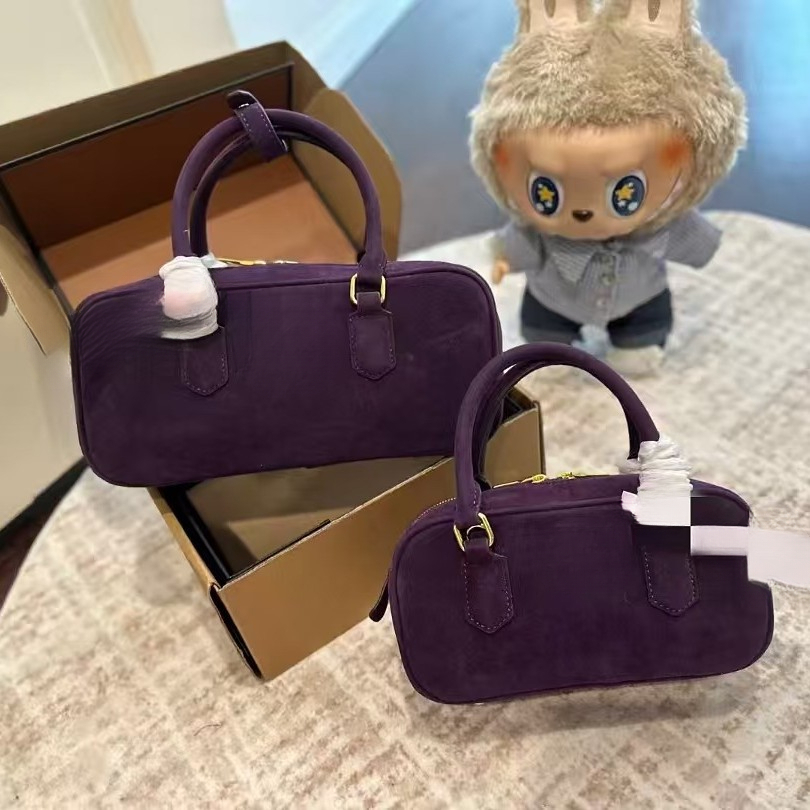 Winter new fashion designer bag multifunctional suede bowling bag light luxury handbag women's shoulder crossbody bag handbag