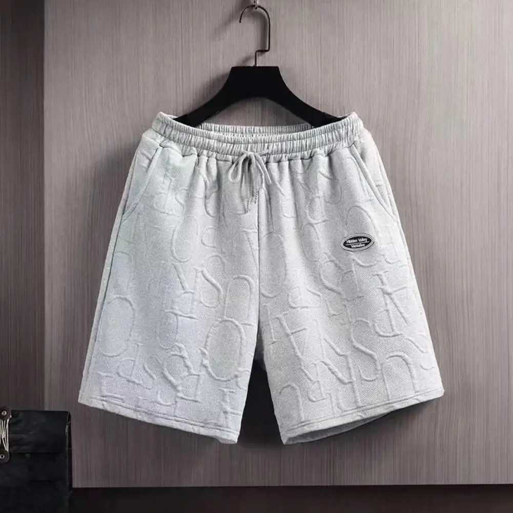 Mens beach shorts mens summer drawstring shorts with elastic waist side pockets suitable for casual home gym beach knee pants X250410