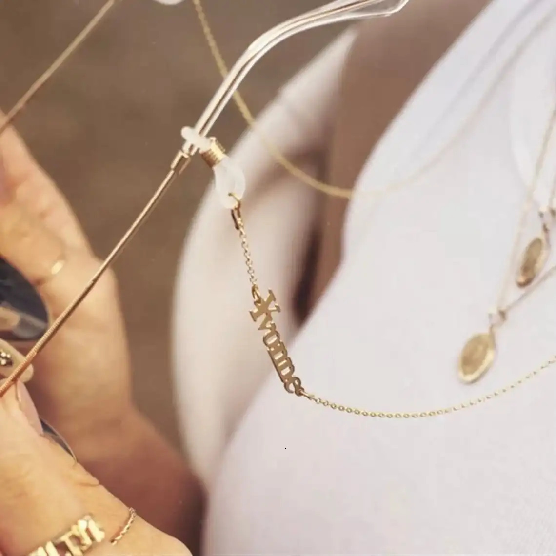 Personalized eyeglass chain summer jewelry womens stainless steel sunglasses holder customized eyeglass chain gift 250409