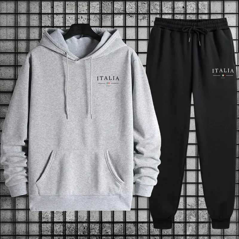 Quality Mens Tracksuit Casual Print Sweatshirts Streetwear Autumn Winter Sports Jogging Mens Clothing Single Piece Hoodies Pants W251110