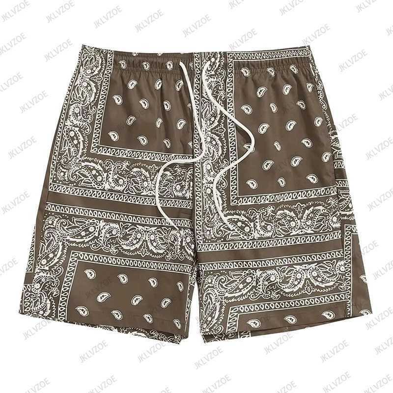Summer New Womens and Mens Bohemian Shorts Paisley 3D Printed Quick Drying Beach Swimming Shorts High Quality Sports and Fitness Shorts X250410