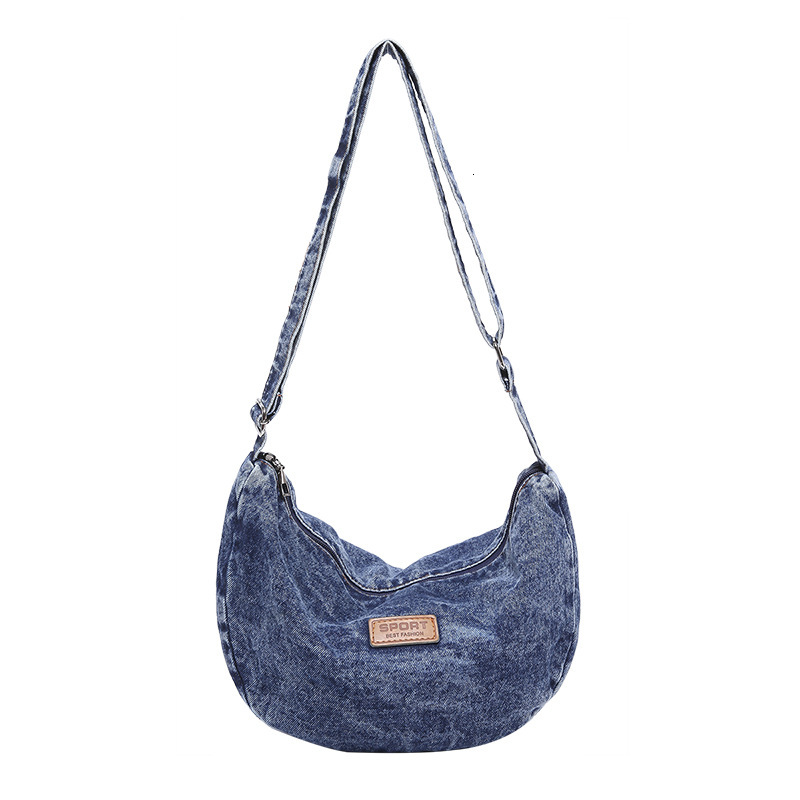 Women's New Shoulder Simple Ladies Cross-border Denim Dumpling College Student Fashion Canvas Bag