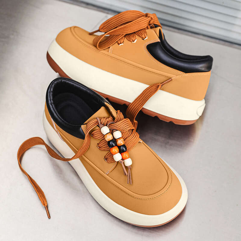 Celebrity Style Gray Kangaroo Fashion Casual Shoes Men Thick Sole Sneakers Versatile Work Boots Trendy Z216