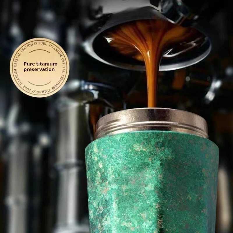 Fashionable cup Double Layer e Titanium Vacuum Flasks e Titanium Coffee Cup High-Value Take-Out Portable High-End Exquisite Accpanying Y251110