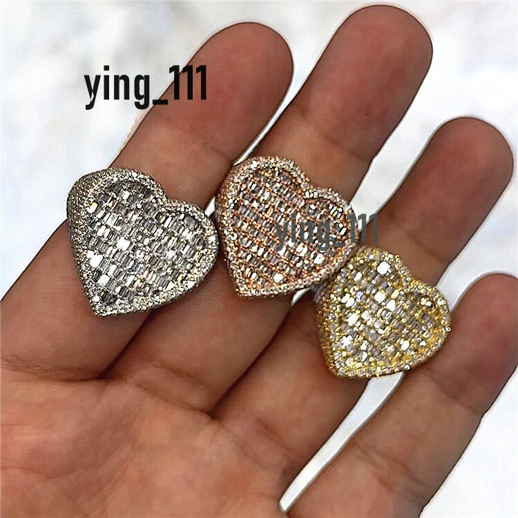 Drop Shipping Luxury Hip Hop Jewelry Full Pave D Color VVS Moissanite 100% 925 Sterling Silver Ring Iced Out Mens Ring