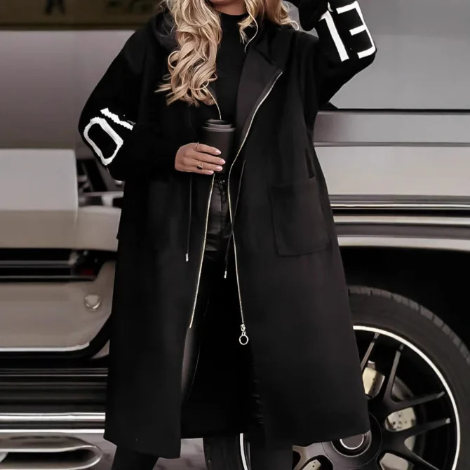 Womens Coats long hooded windproof jacket and sweater autumn winter trench womens 250410