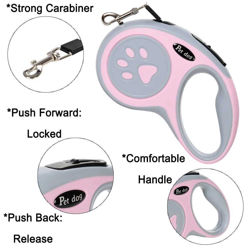 3 Meters 5 Meters Nylon Pet Dog Leash For Small Medium Dogs Cat Outdoor Hiking Retractable Puppy Belt Chihuahua Bulldog Supplies J251110