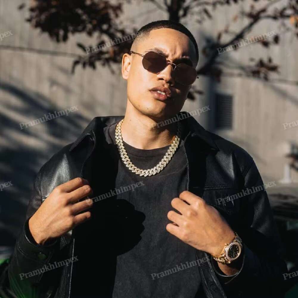 Hip hop men's Miami Cuban VVS silica necklace high-quality jewelry pure sier chain