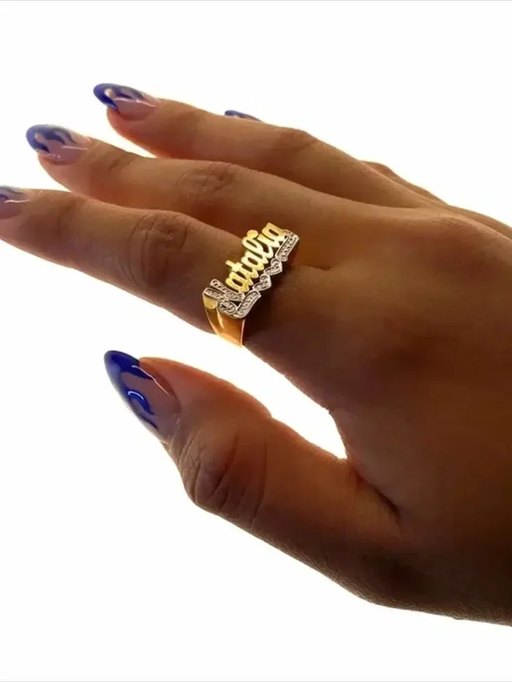 Personalized Name Customized Ring Mens and Womens Gold Ring Jewelry Gift Stainless Steel Ring Personalized Couple Ring Gift 250409