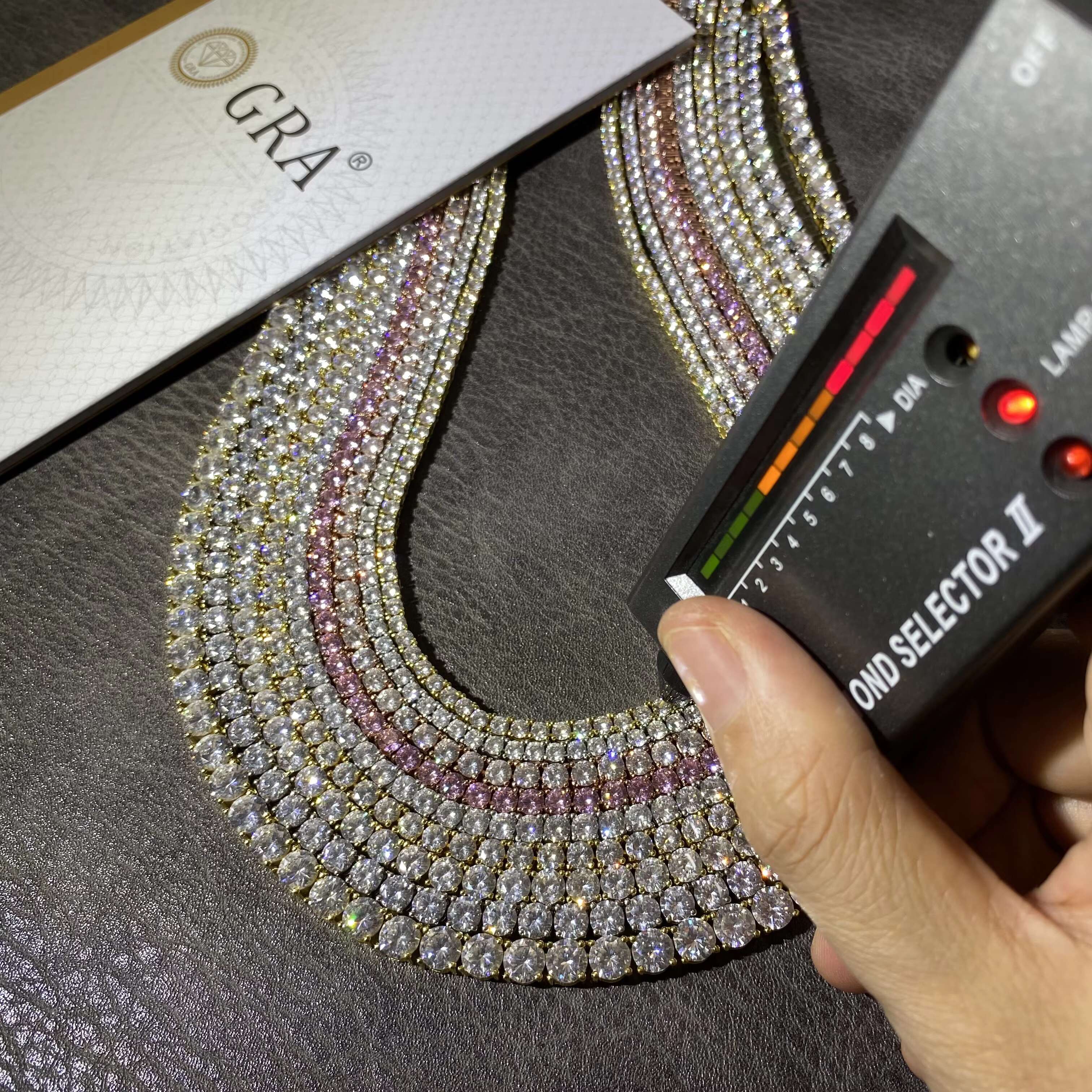 2 3 4 5 6mm Silver 925 VVS Moissanite Tennis Chain Bracelet Necklace Pass Diamond Tester Chain Hip Hop Chain for Men Women