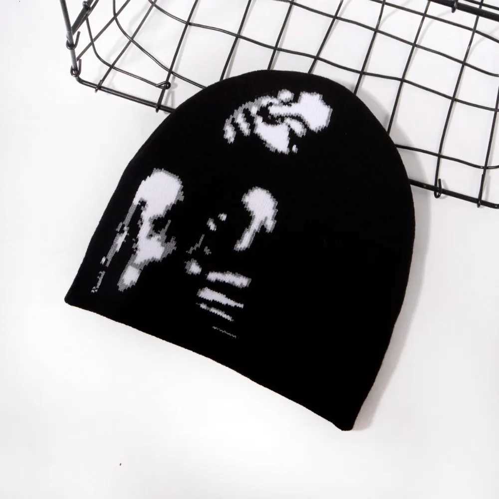 Fashion Printed Knitted Hat Women Men Couple Warm Y2K Beanies Bonnet Wool Skullies Hoods Lady Accessories Hip hopXJ251110