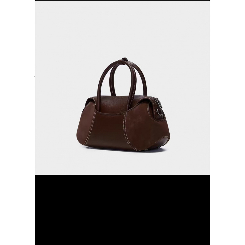 Winter New Popular Fashion Designer Bag Trendy Lychee Pattern Leather Splicing Luxury Handbag New Solid Color Women's Single Shoulder Crossbody B