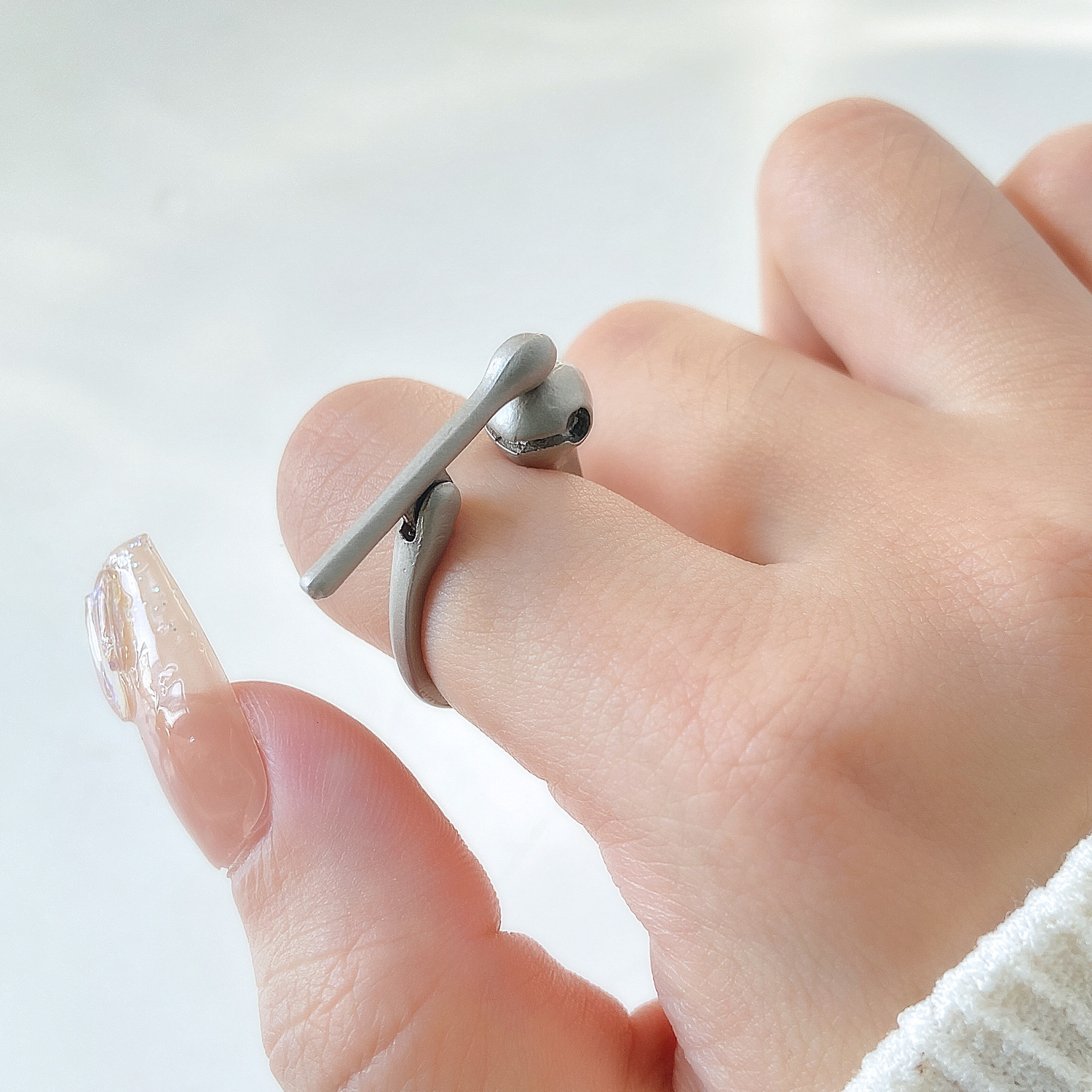 Dark Style Personality Punk Bird Raven Open for Women Niche Couple Ring