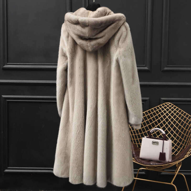 Imitation Mink New Skin Coat for Fur Women, MidLength Jacket, Autumn and Winter, Hooded, Women, Jacket, Winter, Hooded,