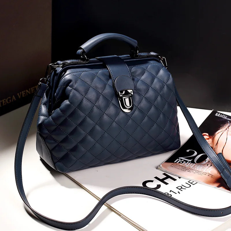 European and American Trend Square Bag Pure Color Versatile Single Shoulder Bag Soft Surface Lock Buckle Handbag for Women R251110