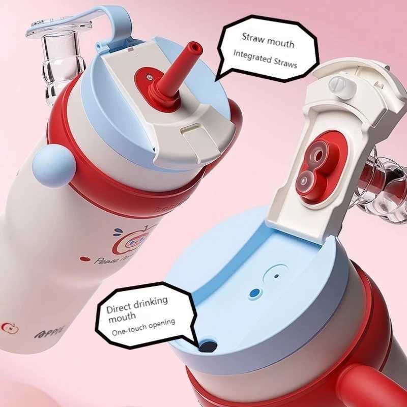 Fashionable cup Bablov 800/1250ml Vacuum Flasks Ceramic li Thermos Cup with Straw handle Large Capacity Camping Brage Cup Tea Cup Y251110