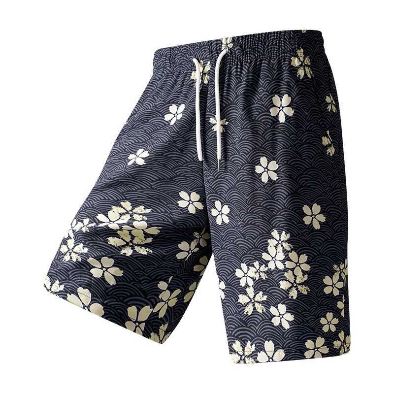 Mens gym shorts retro swim trunks printed mens quick drying running beach shorts sports pants street pants mens clothing Traf X250410