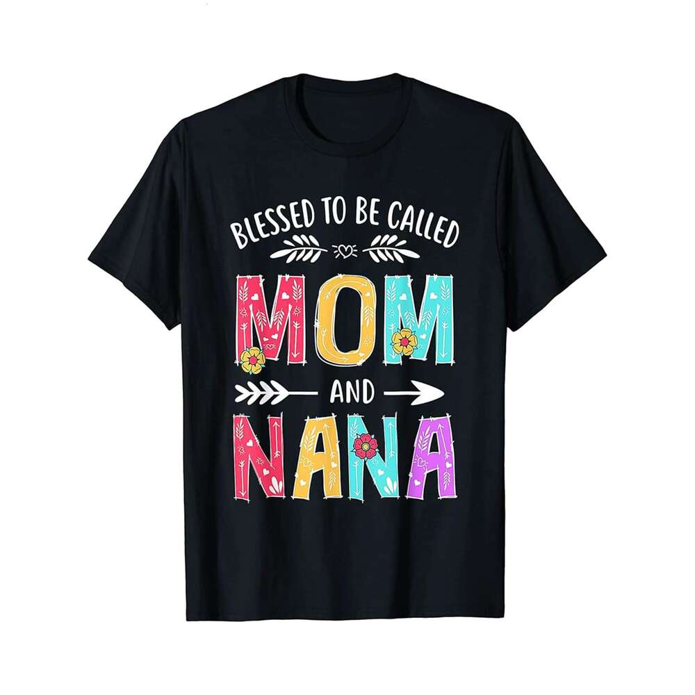 Designer T shirt Blessed To Be Called Mom And Grandma Floral Mothers Day - 220g T shits