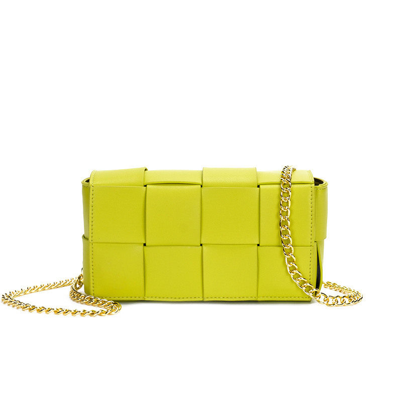 2025 new Summer minimalist and fashionable soft leather crossbody bag ins small square bag retro woven underarm waist bag