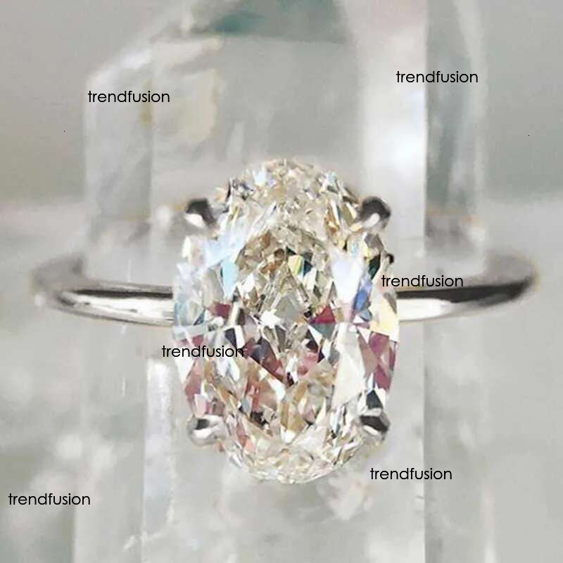 Top quality Oval Crystal Cubic Mosan Dia CZ Ring Shiny Gold Color Engagement moissanite Rings for Women Wedding tail Party Gift Fashion Jewelry Z0327