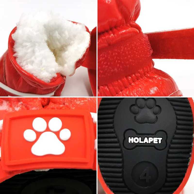 New Arrival 4-piece/set pet dog shoes winter dog snow boots warm wool waterproof rain shoes for small dogs and cats Chihuahua York shoes accessories Z