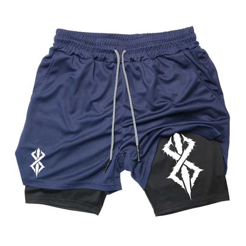 2024 Fashion 2-in-1 Slow Running Compression Shorts Mens Casual Double Layer Shorts Fitness Training Shorts M-3XL X250410