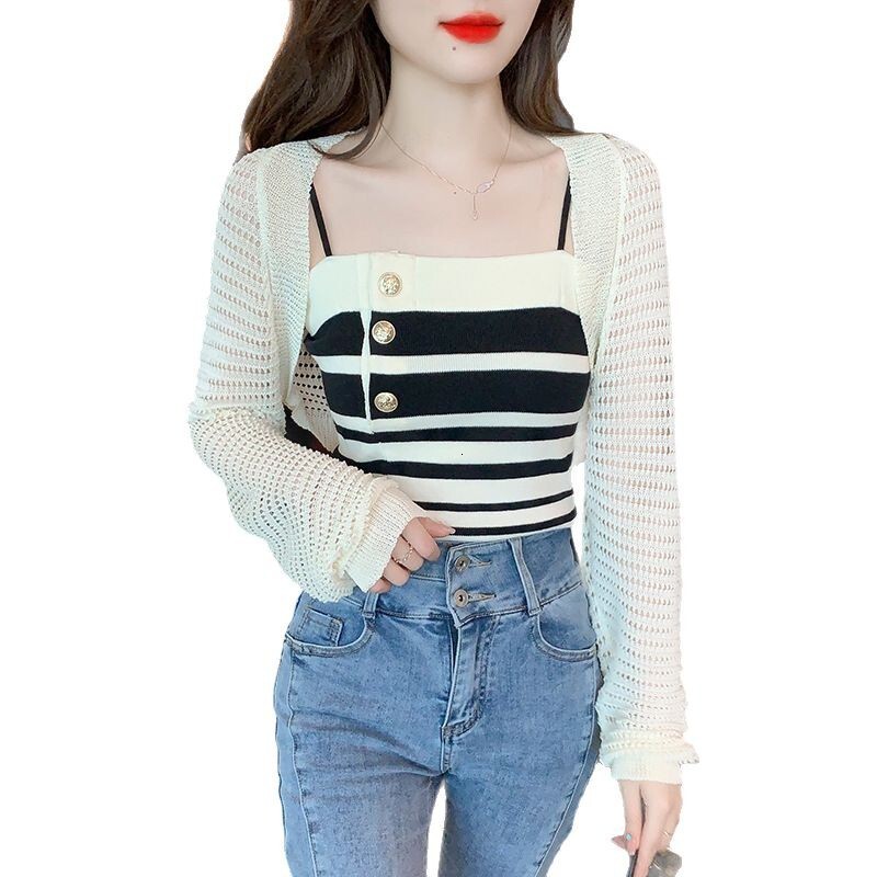 2025S Designer Women S T Shirt Summer New Knitted Striped Strap Tank Top For Women S Interior Unique Short Student Top Ins Trend