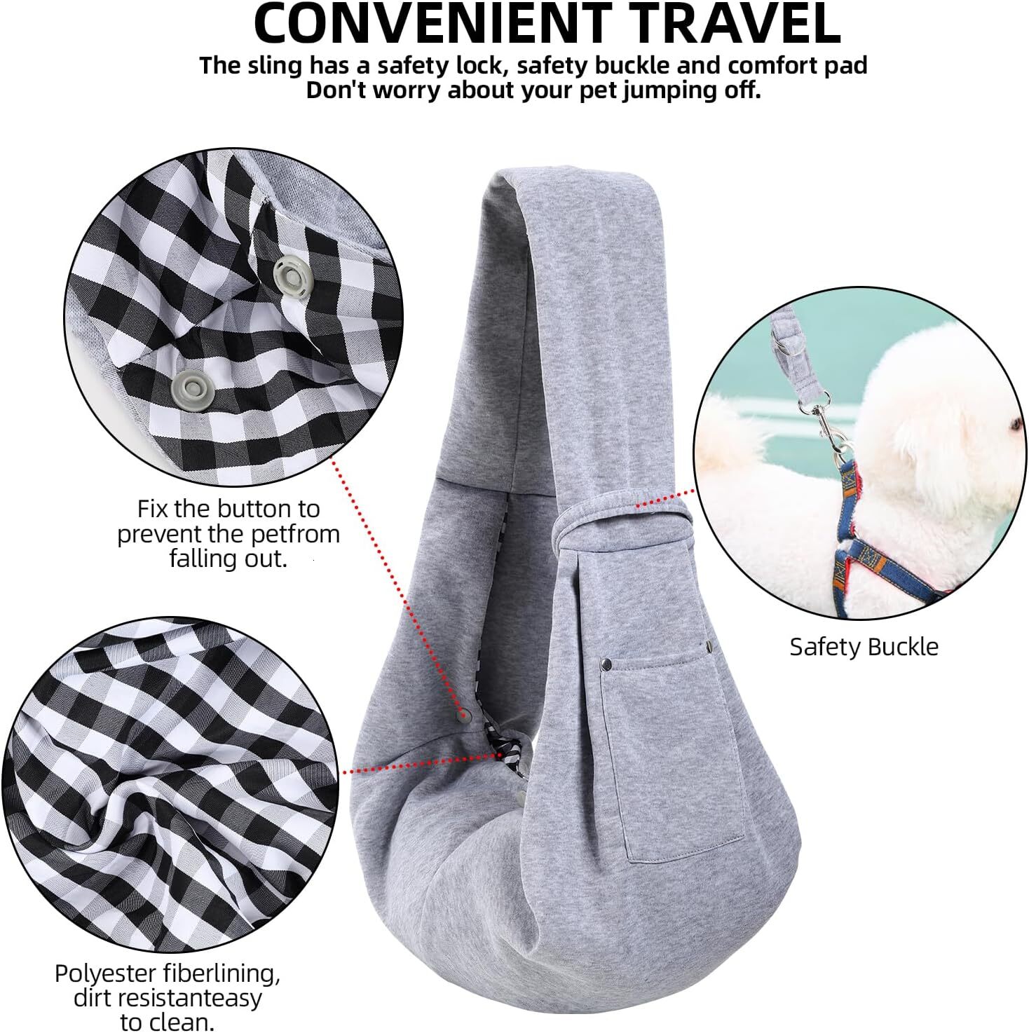 dog carrier sling double sided small dog carrying wallet with storage bag handsfree dog sling strap suitable for carrying small dogs and cats travel